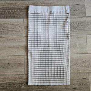 Marled Cream and Brown Knit Pencil Skirt